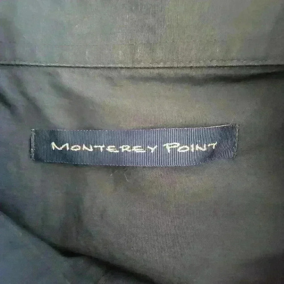 Monterey Point Men's Button Up Long Sleeve Navy Shirt w/Hawaiian Accents Size L - Picture 5 of 5